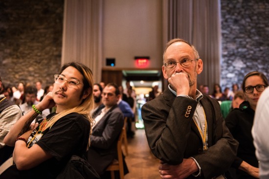 Among the participants at Seeds: The Future of Flavor were Mission Chinese chef Danny Bowien, left, and food scientist Harold McGee.