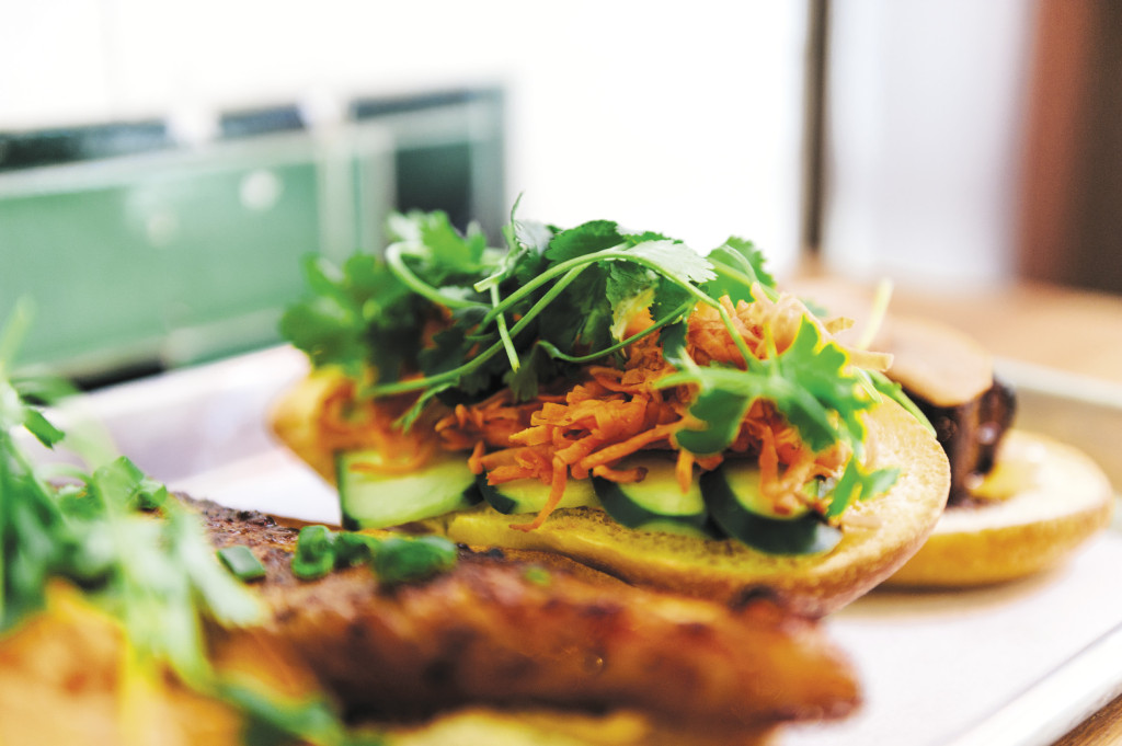 Since sliced bread: Reimagined riffs on the classic bánh mì feature brilliant fillings like skirt steak with coriander or roasted cauliflower with Thai eggplant, washed down with blood orange lemonade and watermelon juice.
