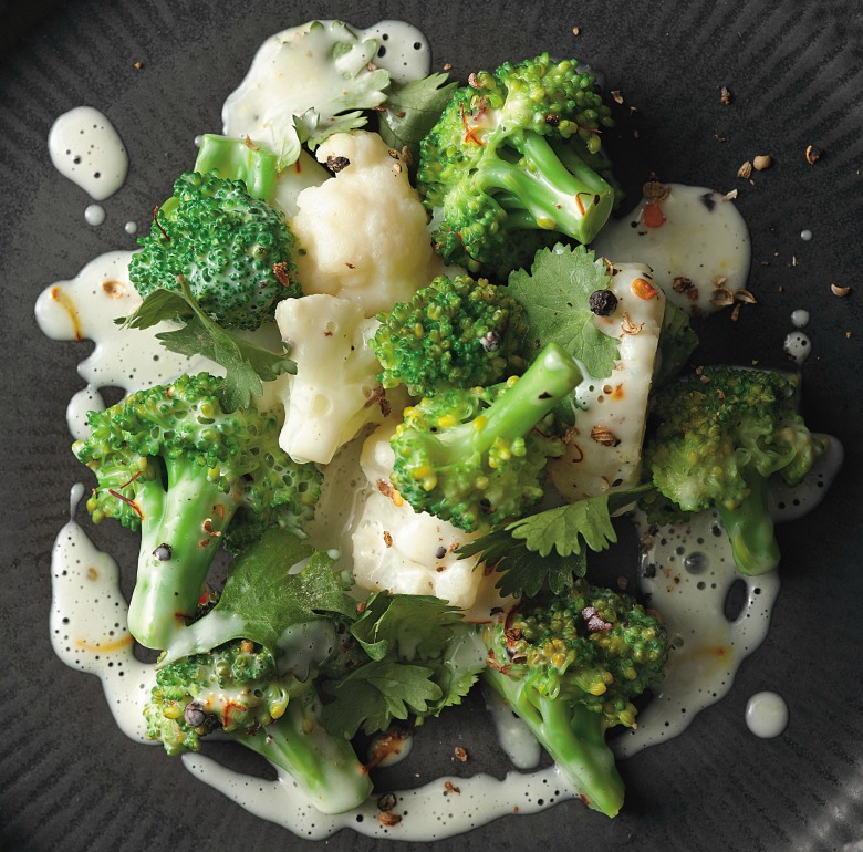 coconut saffron cauli broccoli