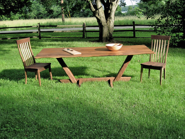"Live Edge" Black Walnut Dining Table available at Rockledge Farm. Photo credit/Rockledge Farm.