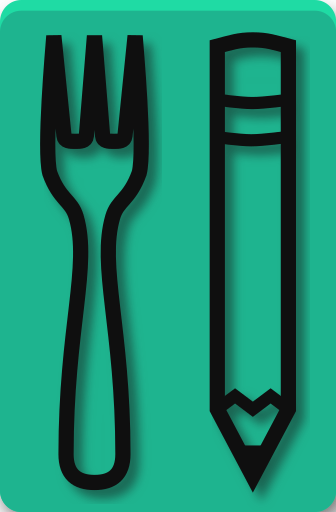 Fork Pencil Teal Gray Tight Background