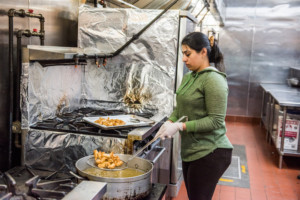 Eat Offbeat - Dhuha frying momos.