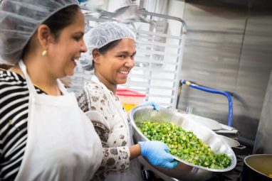2017-08-07-MAN-tiffin-chef-surbhi-sahni-and-subera-prepping-okra-photo-by-donnelly-marks
