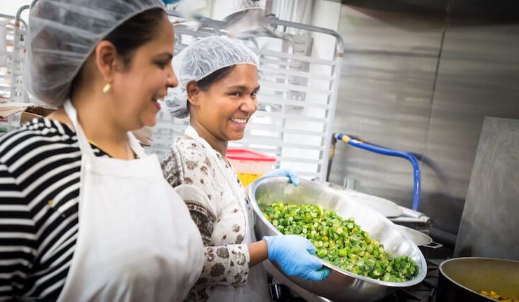 2017-08-07-MAN-tiffin-chef-surbhi-sahni-and-subera-prepping-okra-photo-by-donnelly-marks