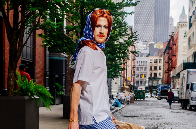 steak diane walks across a quite NYC street