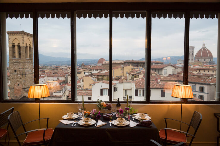 a dinner overlooking florence