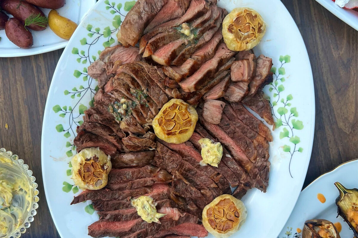 australian grassfed beef with garlic butter