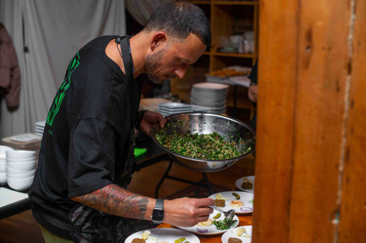 chef hawaii mike preparing a dish