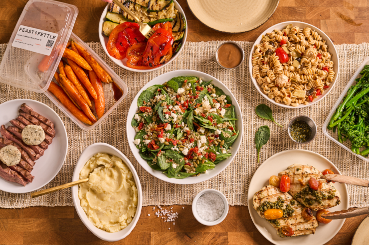 feast & fettle meals spread out on table