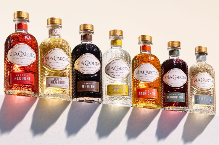 Via Carota Craft Cocktail bottles lineup